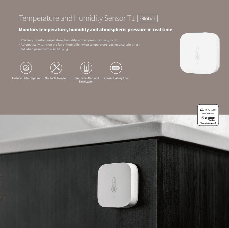 Aqara Temperature and Humidity Sensor T1 - 4